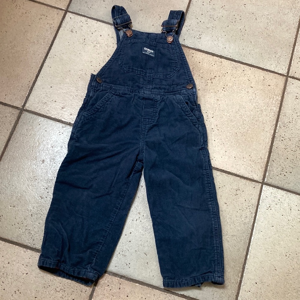 Oshkosh lined navy corduroy overalls, size 2T